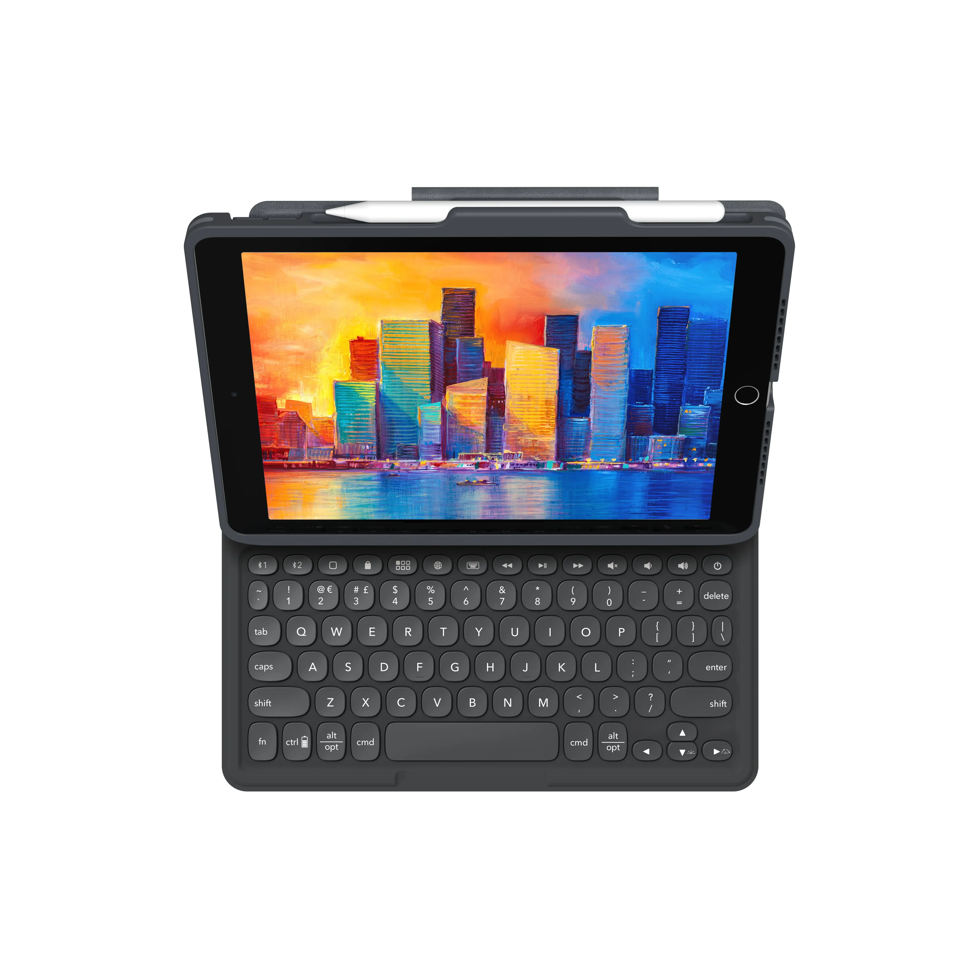 Zagg Pro Keys - Keyboard And Folio Case - Backlit - Bluetooth - Qwerty - Uk - Black/Grey Keyboard, Black/Grey Case - For